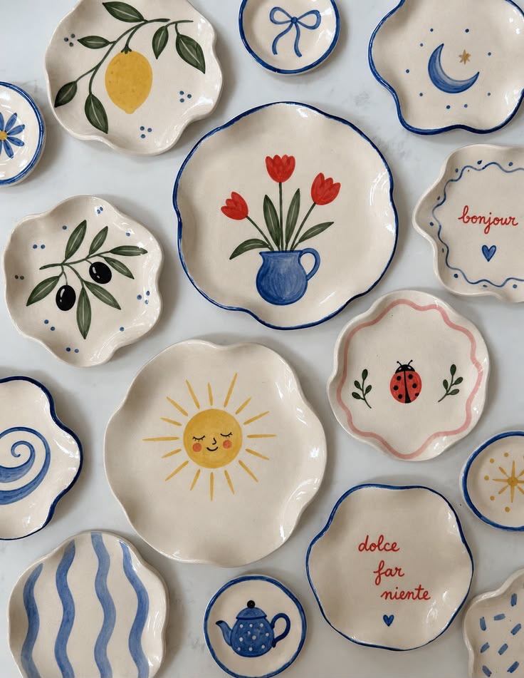 Pratos decorativos artesanais