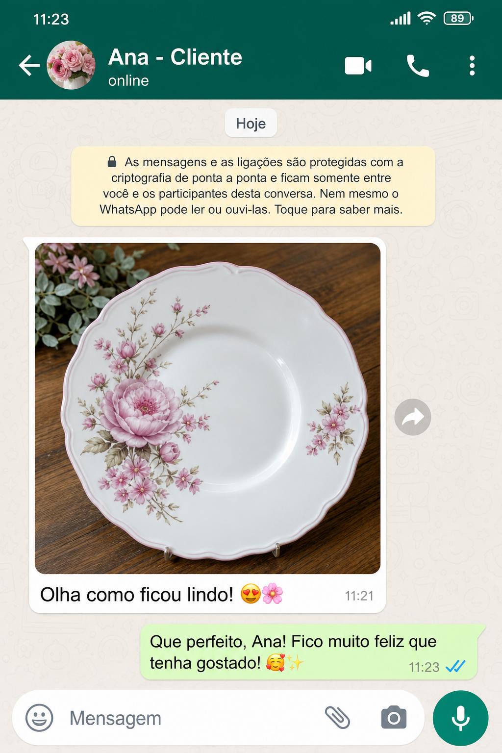 Depoimento de aluna no WhatsApp 3